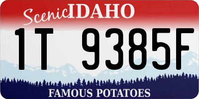 ID license plate 1T9385F
