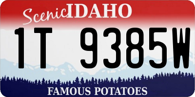 ID license plate 1T9385W