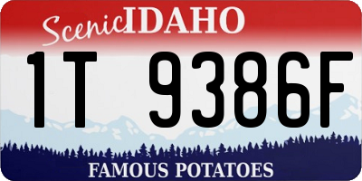 ID license plate 1T9386F