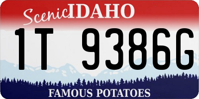 ID license plate 1T9386G