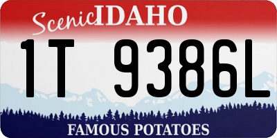 ID license plate 1T9386L