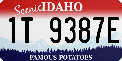 ID license plate 1T9387E