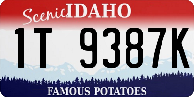 ID license plate 1T9387K
