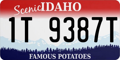 ID license plate 1T9387T