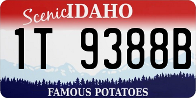 ID license plate 1T9388B