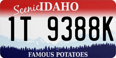 ID license plate 1T9388K