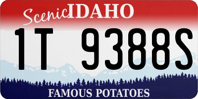 ID license plate 1T9388S