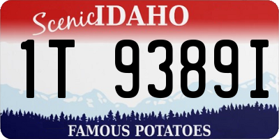 ID license plate 1T9389I