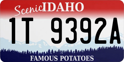 ID license plate 1T9392A