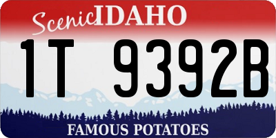 ID license plate 1T9392B