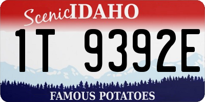 ID license plate 1T9392E
