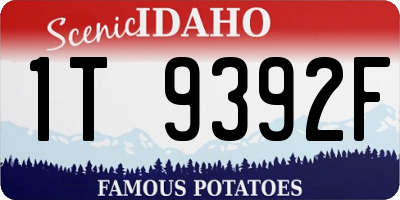 ID license plate 1T9392F