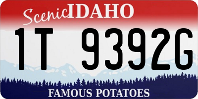 ID license plate 1T9392G