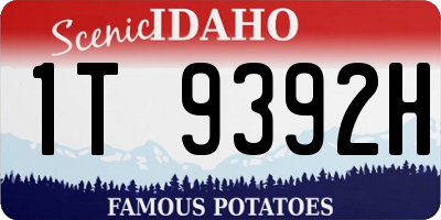 ID license plate 1T9392H