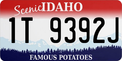 ID license plate 1T9392J