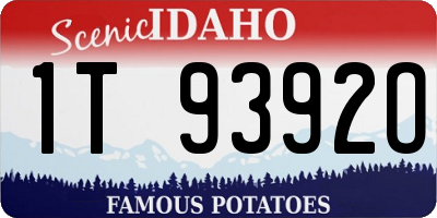ID license plate 1T9392O