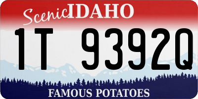 ID license plate 1T9392Q