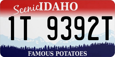 ID license plate 1T9392T
