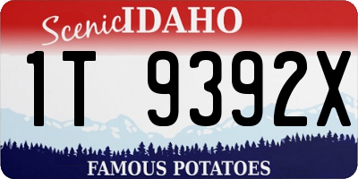 ID license plate 1T9392X