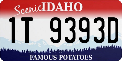 ID license plate 1T9393D