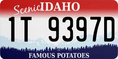 ID license plate 1T9397D