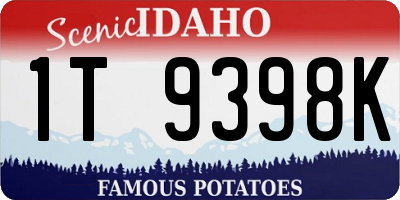 ID license plate 1T9398K