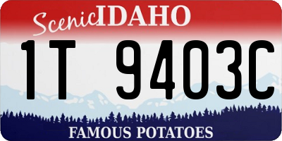 ID license plate 1T9403C