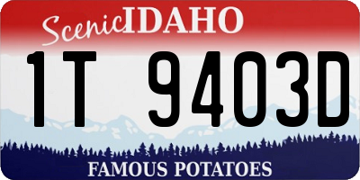 ID license plate 1T9403D
