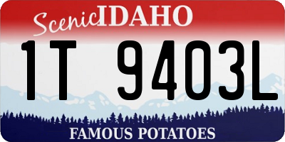 ID license plate 1T9403L