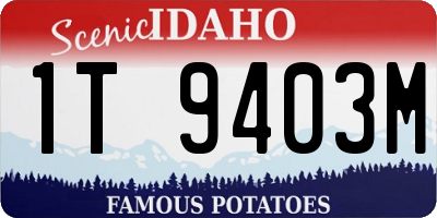 ID license plate 1T9403M