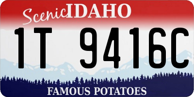 ID license plate 1T9416C