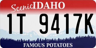 ID license plate 1T9417K