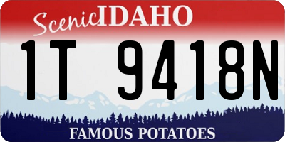 ID license plate 1T9418N