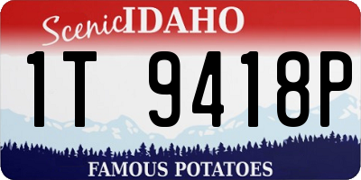 ID license plate 1T9418P