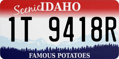 ID license plate 1T9418R