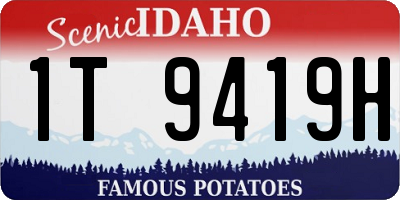 ID license plate 1T9419H