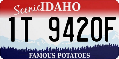 ID license plate 1T9420F