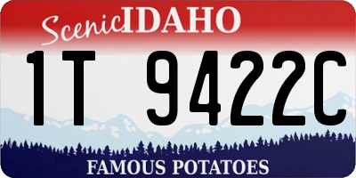 ID license plate 1T9422C