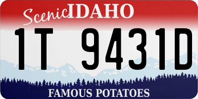 ID license plate 1T9431D