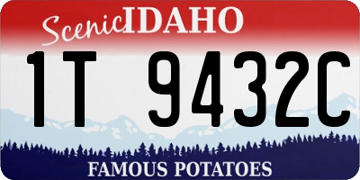 ID license plate 1T9432C