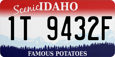 ID license plate 1T9432F