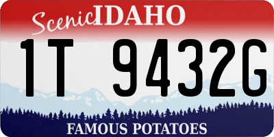 ID license plate 1T9432G