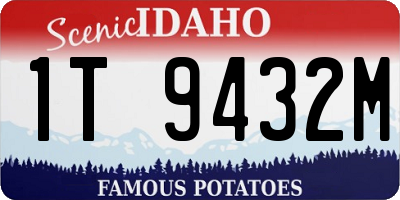 ID license plate 1T9432M