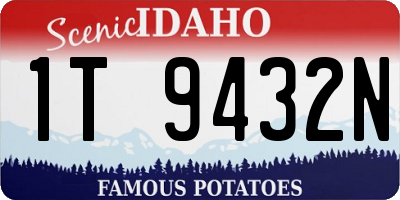 ID license plate 1T9432N