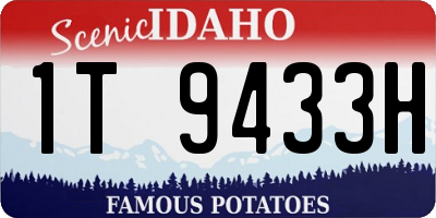 ID license plate 1T9433H