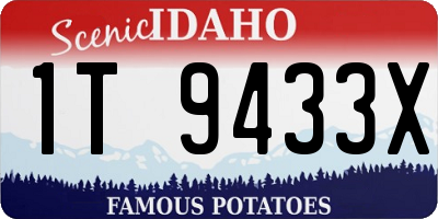 ID license plate 1T9433X