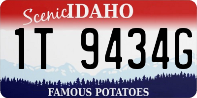 ID license plate 1T9434G