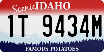 ID license plate 1T9434M