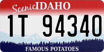 ID license plate 1T9434O