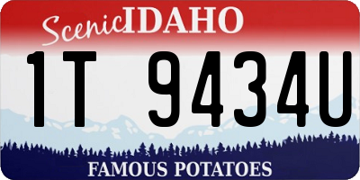 ID license plate 1T9434U